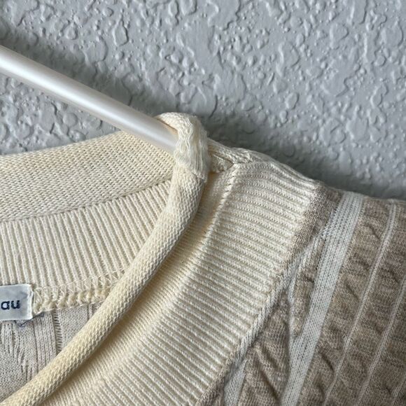 Vtg 3d knit roll neck sweater small cotton blend - Picture 5 of 7